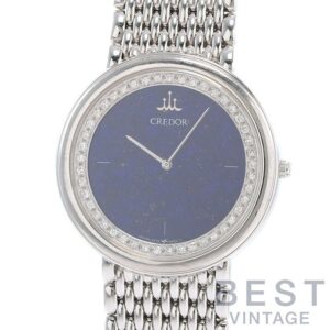 【中古】CREDOR VINTAGE ROUND QUARTZ DRESS WATCH LAPIS LAZULI DIAL クレドール ヴィンテージ ラウンド クォーツ ドレスウォッチ ラピスラズリ ダイヤル 5A74-0390