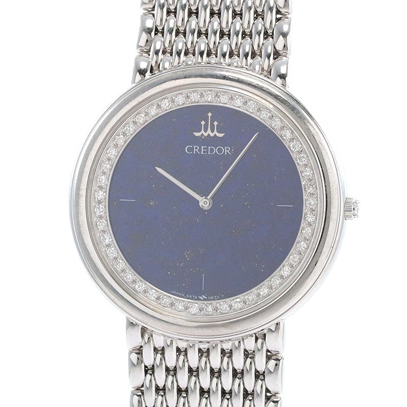 【中古】CREDOR VINTAGE ROUND QUARTZ DRESS WATCH LAPIS LAZULI DIAL クレドール ヴィンテージ ラウンド クォーツ ドレスウォッチ ラピスラズリ ダイヤル 5A74-0390