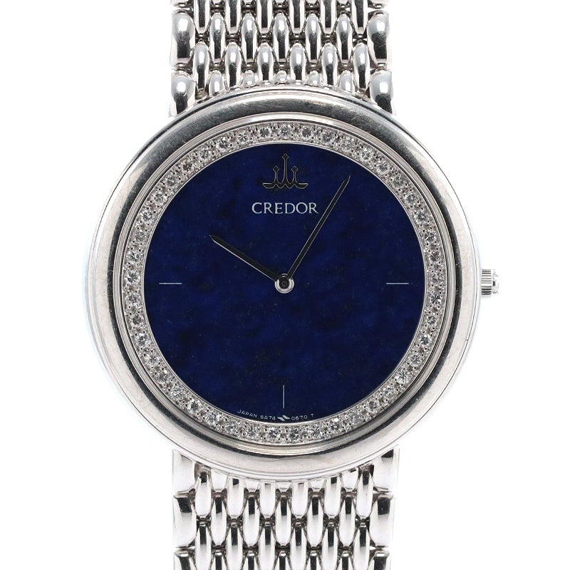 【中古】CREDOR VINTAGE ROUND QUARTZ DRESS WATCH LAPIS LAZULI DIAL クレドール ヴィンテージ ラウンド クォーツ ドレスウォッチ ラピスラズリ ダイヤル 5A74-0390