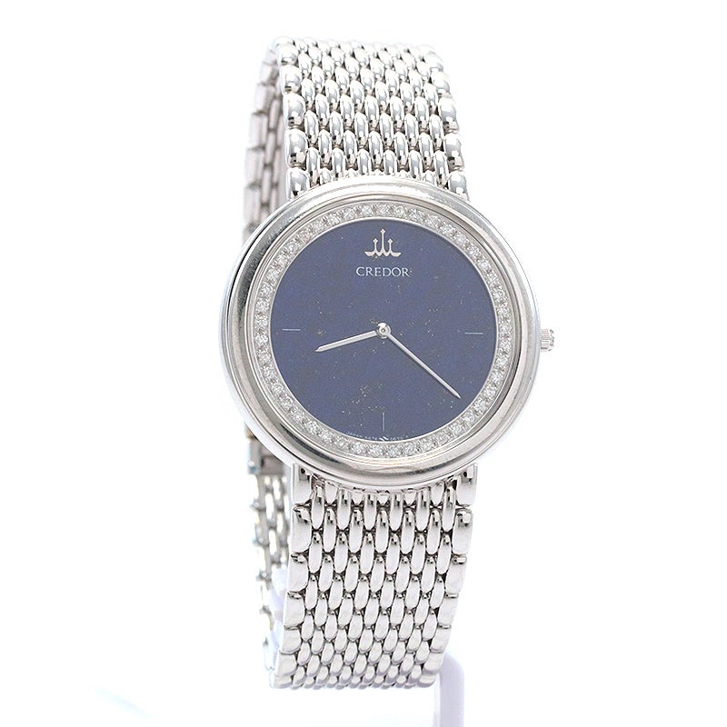 【中古】CREDOR VINTAGE ROUND QUARTZ DRESS WATCH LAPIS LAZULI DIAL クレドール ヴィンテージ ラウンド クォーツ ドレスウォッチ ラピスラズリ ダイヤル 5A74-0390