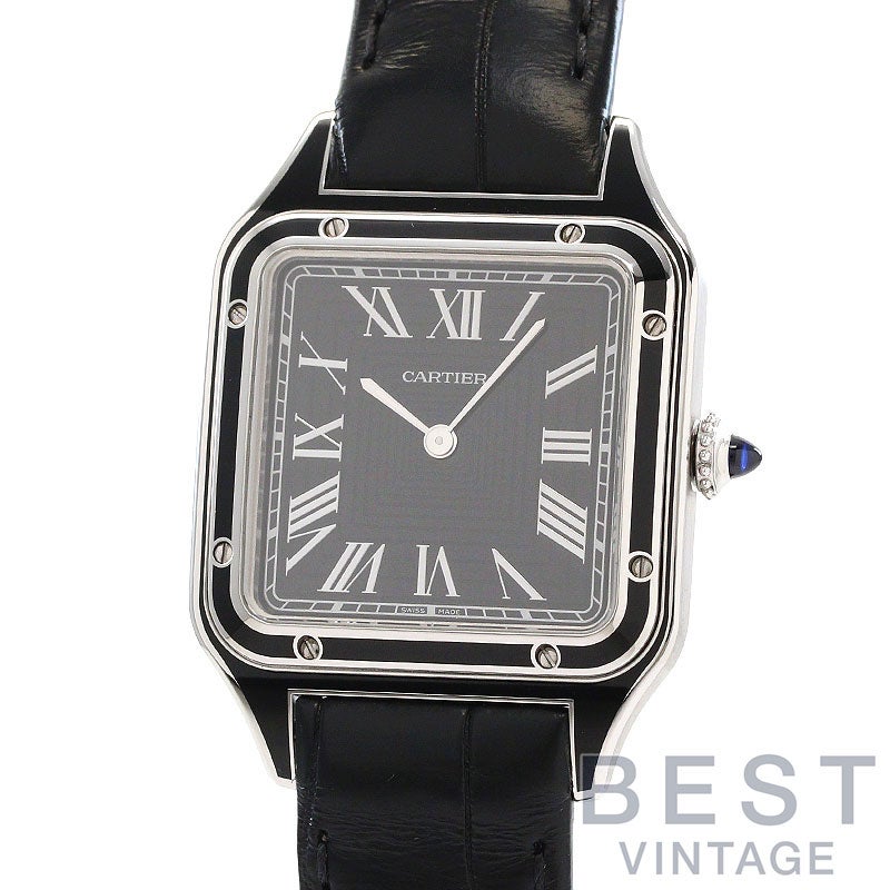 【中古】CARTIER SANTOS-DUMONT LARGE MODEL BLACK LACQUER カルティエ サントス デュモン LM ブラックラッカー WSSA0046