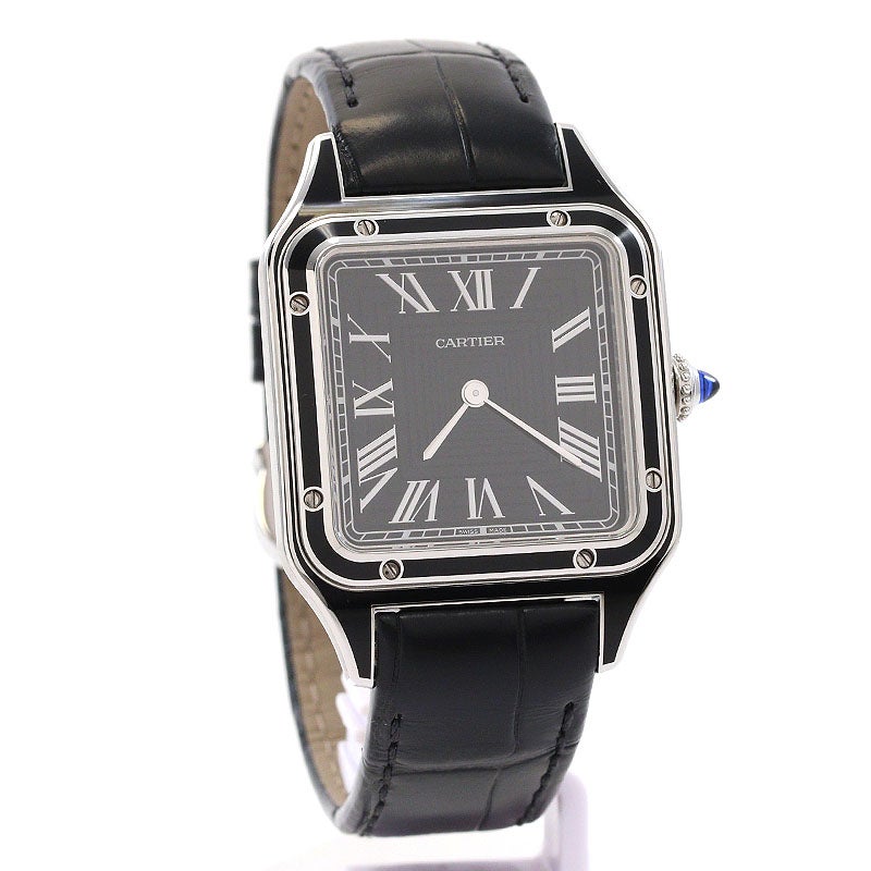 【中古】CARTIER SANTOS-DUMONT LARGE MODEL BLACK LACQUER カルティエ サントス デュモン LM ブラックラッカー WSSA0046