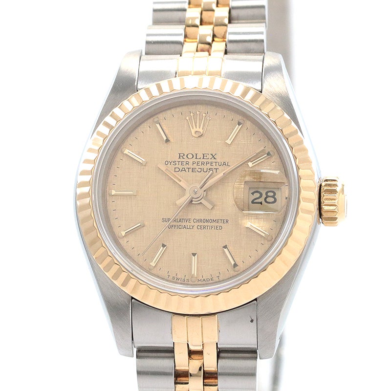 【中古】ROLEX OYSTER PERPETUAL LADY-DATEJUST 26 LINEN DIAL ロレックス オイスターパーペチュアル レディ デイトジャスト 26 リネンダイヤル M69173