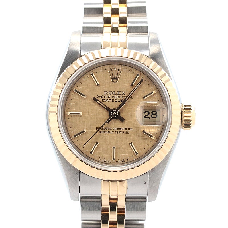 【中古】ROLEX OYSTER PERPETUAL LADY-DATEJUST 26 LINEN DIAL ロレックス オイスターパーペチュアル レディ デイトジャスト 26 リネンダイヤル M69173