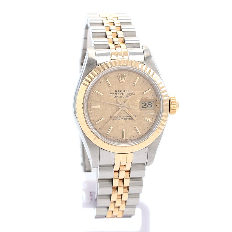 【中古】ROLEX OYSTER PERPETUAL LADY-DATEJUST 26 LINEN DIAL ロレックス オイスターパーペチュアル レディ デイトジャスト 26 リネンダイヤル M69173